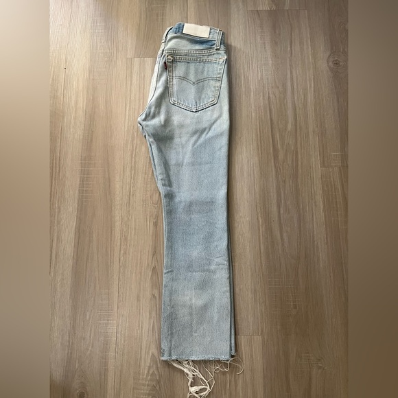 Redone vintage levi’s 501 size 24 high rise straight cropped jeans - Picture 3 of 16
